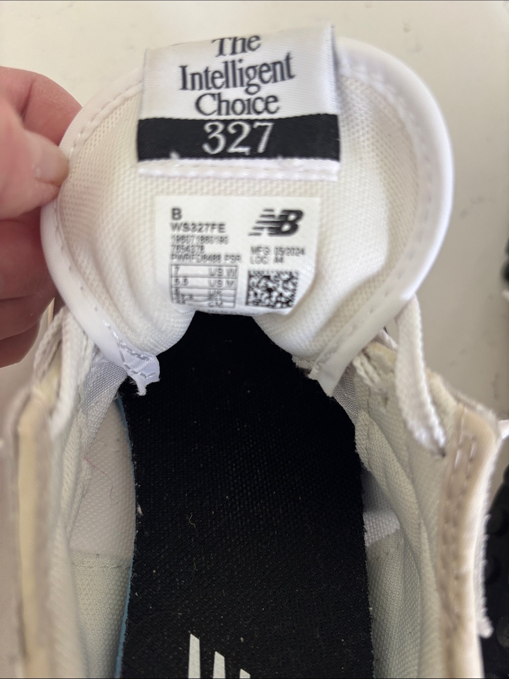 New Balance White Black and Cream 327 Sneakers - Picture 5 of 5